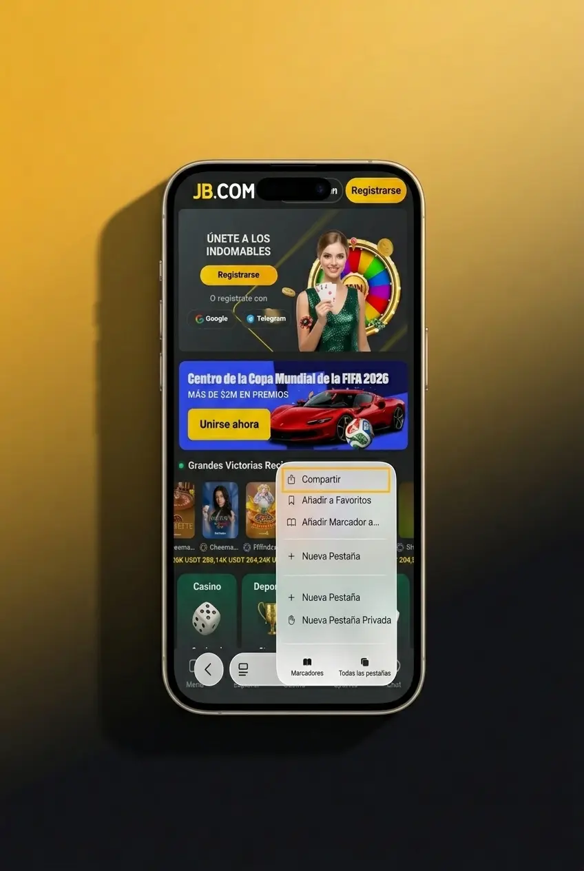 Guía de instalación de la PWA de JB Casino en iOS mediante Safari en iPhone o iPad en 5 pasos